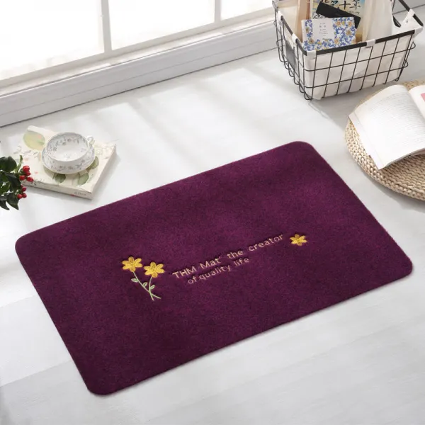 논슬립 미끄럼방지 입문 입주 발판 오일 컨트룰 흡수 롱스틱 주방 바닥매트 화장실 샤워 침실 러그 문매트 4307435945, 80x120cm, 향일화 불평 보라색 40 *60 2개