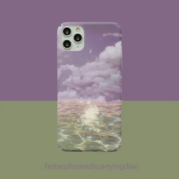 더블유컴퍼니 아이폰케이스 유화그림 구름층 사과폰 XS 핸드폰케이스 샌딩 XR 개성 IPHONE11 하드케이스 XSMAX