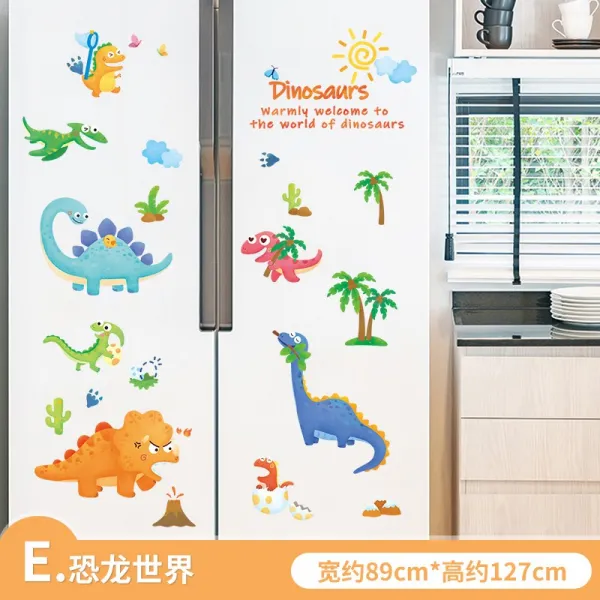 냉장고 애니메이션 벽 그림 구궁격 큐트 따르다 마음에 와 닿다 거실 가능 제거 인테리림 E타입 다이노스 세상