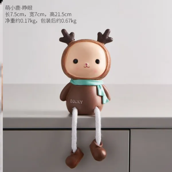 인테리어소품 탁상 흔들시계 소품 옷장 장식 장식품 귀여운 침실 셀럽 방 수납장, T10-K50-귀여운작은사슴-뜬눈