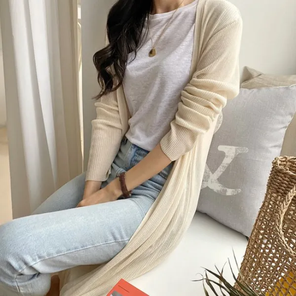  셀릭 414222 늦여름 골지 롱가디건