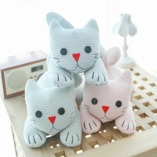 귀여운 봉제인형 고곰 애착인형 세트 면100% 블루 핑크 그린 어린이 선물, 핑크캣
