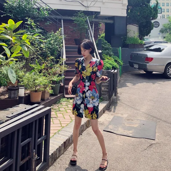 데얼쉬이즈 판타지아 플라워 린넨 원피스