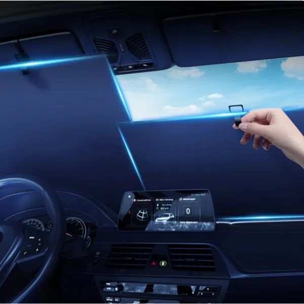 kmazone 자동차앞유리햇빛가리개 자외선차단 롤스크린형 차량 햇빛가리개