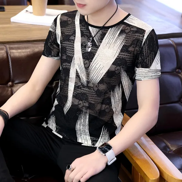 반팔맨 누런색 스 쿨러 드랜드 실얼음 배기 펀칭 메쉬 옷 인싸템 트렌드