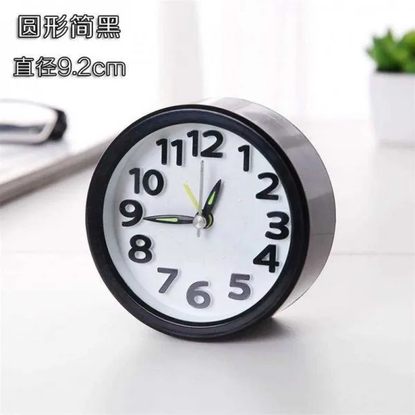 늦잠 자지 C벽 제시계 알람시계 소음방지 거실 나이트조명 침대머리 심플 종의헌 작고깜찍 원형 간략함 블랙 D34j26