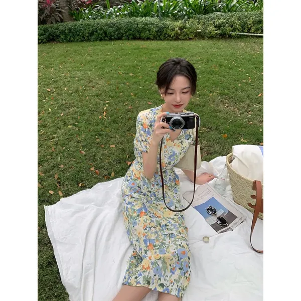 위파인더 네트레드[모네 팔레트에 난입]로맨틱 일하미부터 불가양물 프렌치 플라워 원피스