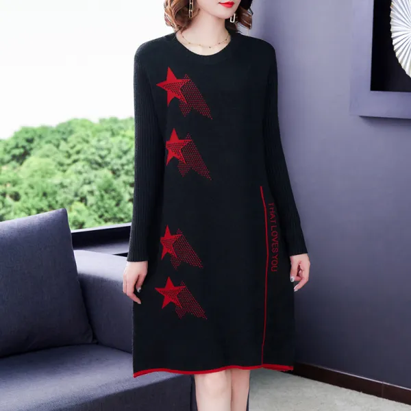 블랙바바 여성 니트 미디원피스 빅사이즈a19092847