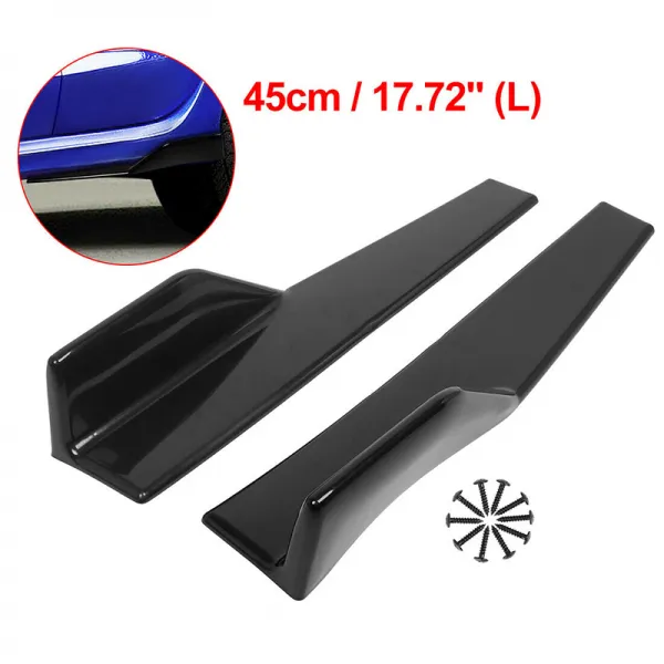 사이드 스커트가 적합 범용 차량 블랙 450mm 외부 사이드 결론 확장 분배기 립 자동차 디퓨저 (광택 블랙), 밝은 검정, 하나
