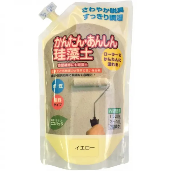 후지와라 화학 인테리어 조습성 끝막음 칠 자재다 안심 규조토 옐로 1.5kg