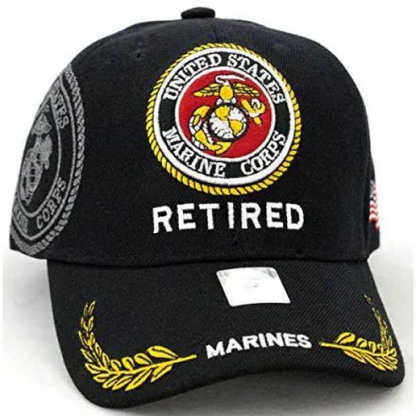 미국 해병대 퇴역 한 블랙 야구 모자 United States Marine Corps Retired B