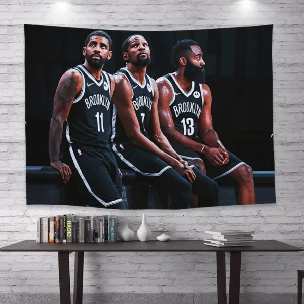 NBA 침실 거실 다용도 인테리어 포스터 현수막 마이클조던 커비 커리 패브릭포스터 벽장식 커튼, 골네트 빅3