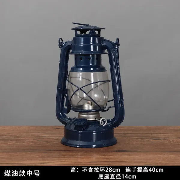 화목쇼핑몰 등유랜턴 민속 레트로 물품 늙다리 수장 잡목 민국 구식의 클오일 램프 골동품 진열 장식품, 클오일 타입 디프블루 중간사이즈 많다