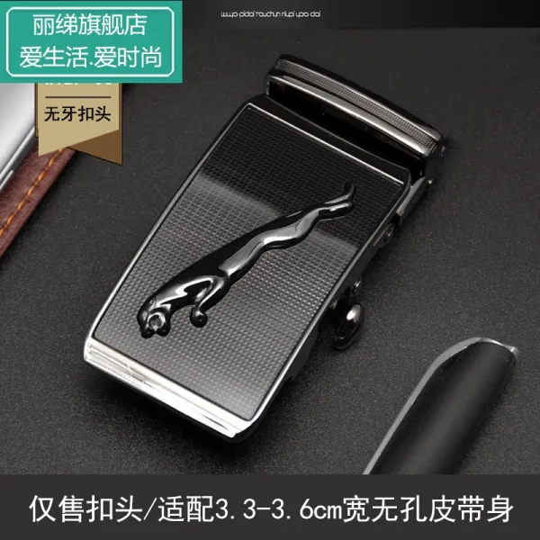 무 치 자동벨트 버클 프리 맨즈 가죽 밴드 남성 무치 벨트 카드 홀더 없음 35cm 평활, WYBP03 총