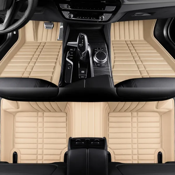 BMW 뉴3시리즈 5시리즈 740li 소가죽 코일 차량용 매트 카매트, U.베이지-홑겹