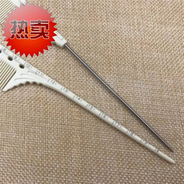 미스마켓 철 있음 눈금 스틴 N바늘 머리미용 전업 분침 뾰족함 손잡이 머리빗 밀치 내열, G01 뾰족한 끝 비닐 플라스틱