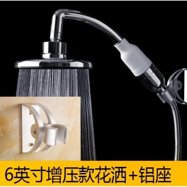 범용 비맞는 욕실 대두 학교 냉열 압력대수량 증감 엠보스 라지 스프레이 정수 샤워 플러스, 6인치 압력을높이다 타입 꽃알루미늄