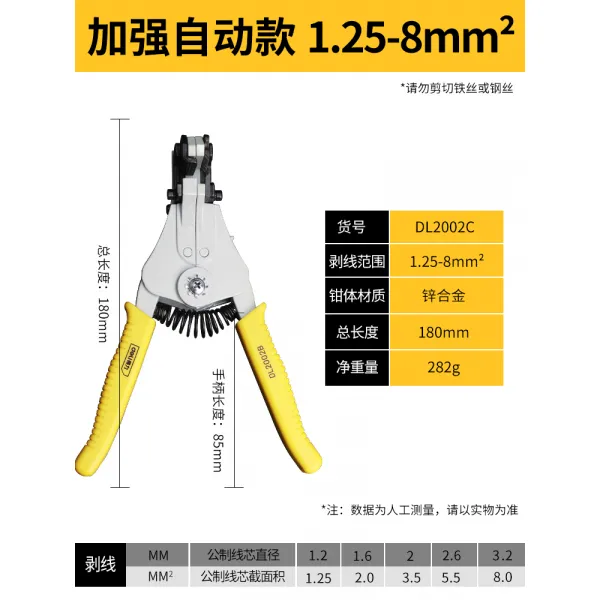 유능한 멀티 전선탈피기 니퍼 피복 전기공 뽑기 와이어플라이어 광선을 깎아 실을 벗기다 압선 끊기다 도구, DL2002C_ 자동 전선탈피기 니퍼