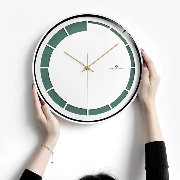 가정정음괘종시계 거실 심플 북유럽 아트 시계 12인치 녹색