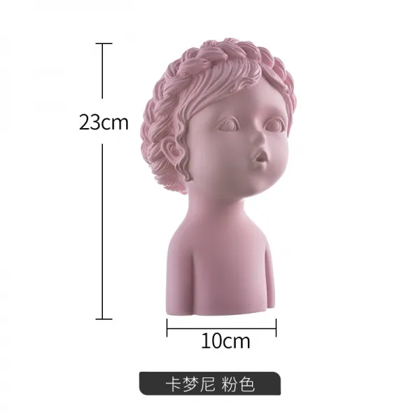 모던아트 북유럽 디자인 소품 조각 흉상 우아한 소품 거실 원룸 장식, 카메 니 핑크