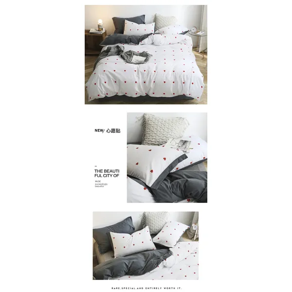 이불커버 공주 4종세트 2.0더블침대 홑 1.5베이지 1.8m순면 침구 애니메이션 순면 3벌세트, C02-1.5m(5피트)침대