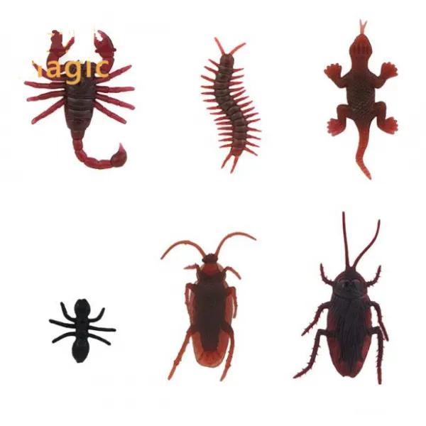 10 Pcs 시뮬레이션 바퀴벌레 전갈 개미 지네 게 코 가짜 매직 트릭 닫기 스트리트 바 소품 매직 바보 장난감 재미 있은