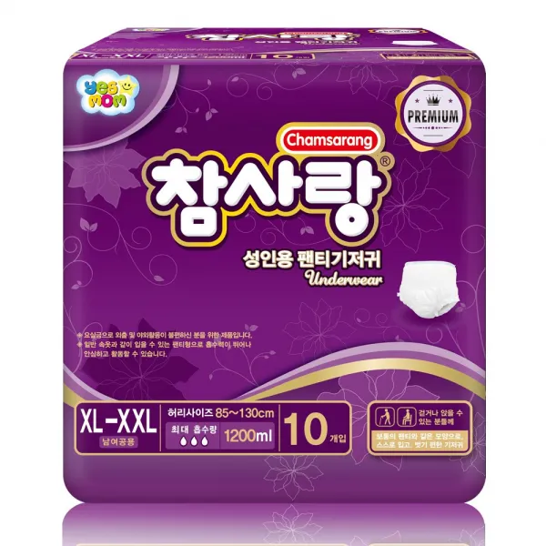 참사랑 성인용기저귀 프리미엄 팬티형 특대 10p x 4팩, 10개입