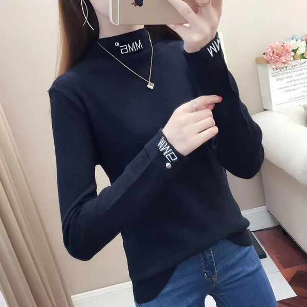 ZoneSHOP 여자 반폴라 티셔츠 가을 빅사이즈X10