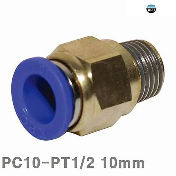 주식회사크레피 코리아뉴매틱 원터치피팅 PC타입 PC10-PT1 2 10mm 봉 10EA 파이프 배관, 1