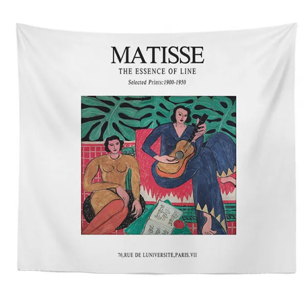 패브릭포스터 마티스 월행잉 천포스터 홈카페 인 교수형 천 손으로 그린 배경 천 조수 침대 옆 그물 레드 룸 레이아웃 태피스트리 기숙사 임대 주택 개조 벽 그림, C타입 150 * 200cm