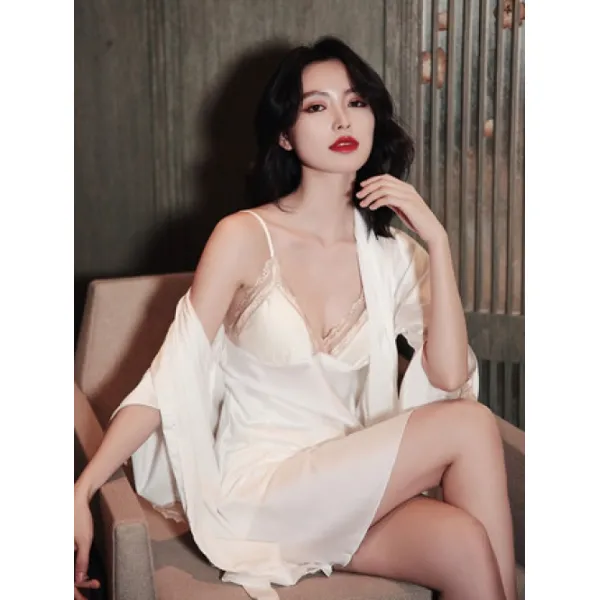 SUIHAN 가운 여봄가을 겨울 덧장 남코랄 융 커플 플란넬 기모 잠옷