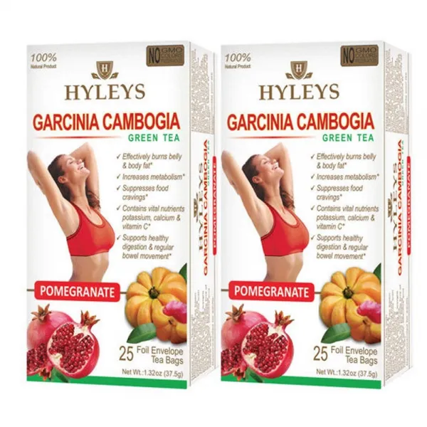 [미국직구]HYLEYS Hyleys 2 PACK 100% 천연티백 슬림 절전 티 세트 50 호일 봉투티백 (가르시니아 Cambogia 석류), 선택, 상세설명참조