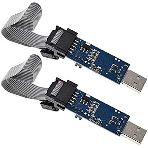 Rasbee 2 세트 국가 내재? Avr Atmega 프로그램 Usbasp 10 핀 Usb 프로그래머 3.3v 5v 와트 케이블 Asp 다운 51 Isp 프로그래 1mb
