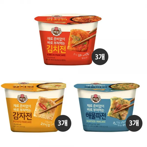 백설 컵전 김치전 해물파전 감자전 9개, 130g