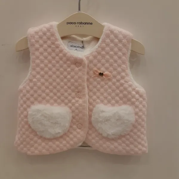 해피랜드 압소바 늦봄까지 따뜻하게 덧입기 하트장식여아조끼