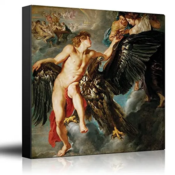 Wall26 Paul Luben 납치 납치 유화 바로크 스타일 천사 카톨릭 기독교 캔버 24"x24" 43. The Abduction Of Ganymede 본상품 본상품