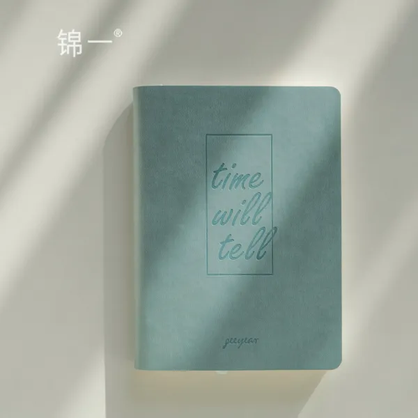 심플 A5 메모장 막일꾼 작문 기예 대 서예용붓말이 자 장부책 보관파일 발췌장 회의를 기억하기 쉽다 기록된 소프트레더, 옅은 연기 블루 （timewillte