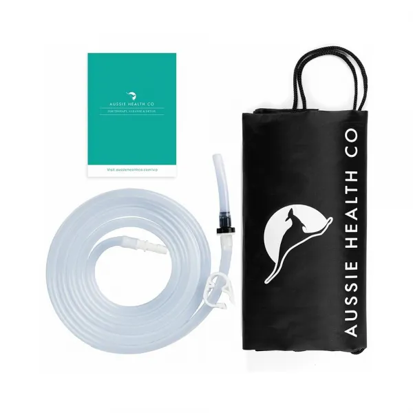 Aussie Health Co Enema Bag 관장 백 키트 교체 부품 팩 튜빙 체크 밸브 클램프 커넥터 드로 스트링 백, 1개