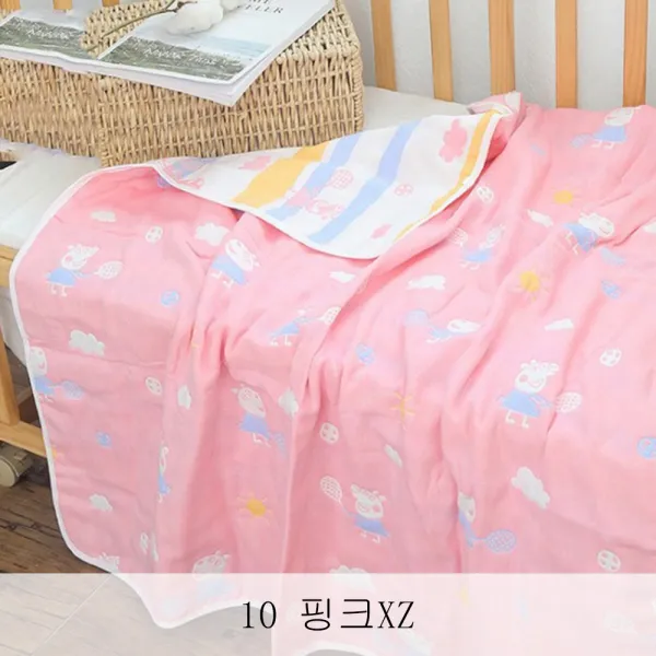 뉴타임즈3 유아 타월 수건 순면 6 층 가제 야권 샤워 아기 물 빨아 갓난 이불 담요 Qh21 A21 10 핑크xz