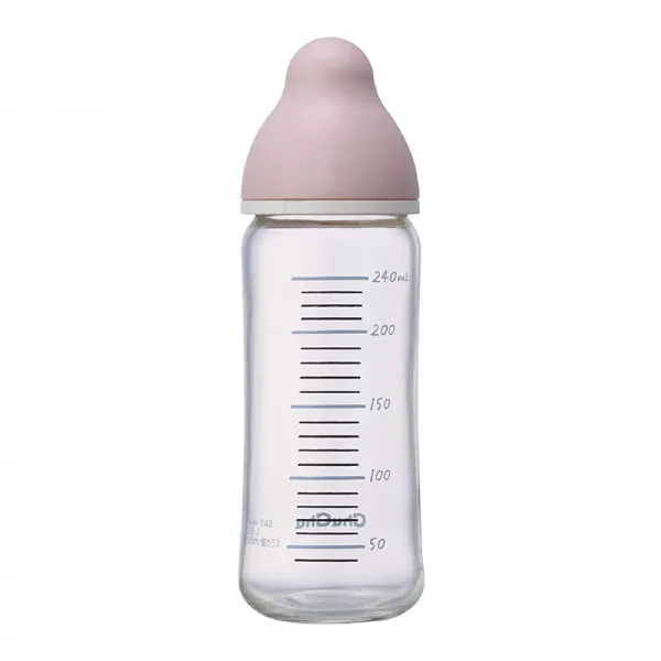 일본 수입 처 츄 베 이 비 쮸 마 카 롱 유리 우유병 핑크 240 ml 베 이 비 폼 모유 디자인 실리카겔 젖꼭지 아기 우유병