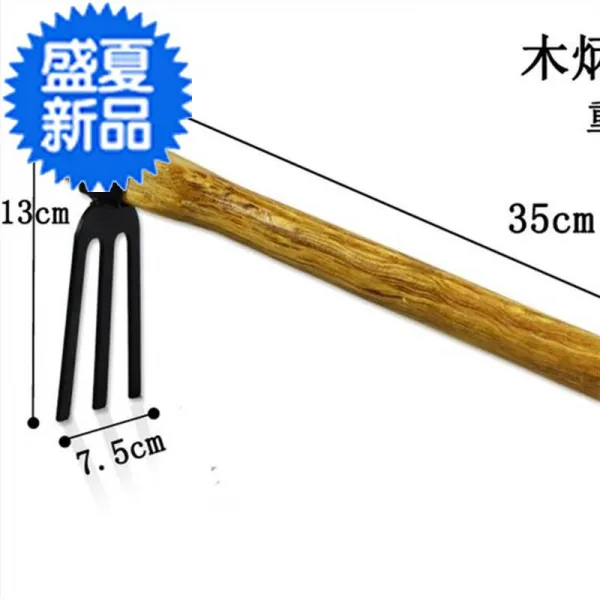 차이나 사용 야채 기르기 2 이E 나무자루 세 숏 원림 키우기 농부림, 4건 스테인리스 스틸 호미 넥 워머