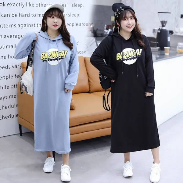 오늘도 자신있게 키스미 2019가을신상 여성 빅사이즈 원피스 여자 롱원피스 긴팔원피스 루즈핏 후드원피스 캐주얼원피스 가을 겨울 4xl까지