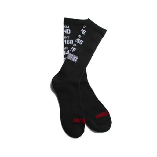 니 아 미 네 라 임 탑승권 양말 'lcc' boarding pass socks - black - 남성 무절제 사이즈 블랙