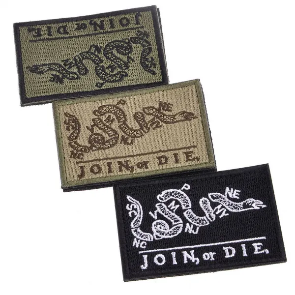 가입 또는 다이 플래그 애국적인 식민지 뱀 gadsden nswdg 해군 전술 사기 태그 패치 american applique emblem 배지 패치