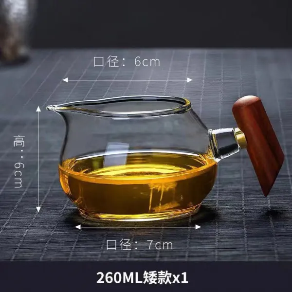 다둥이맘 유리다기 제조업자 옆 손잡이 공도배 내열 독창적 궁푸차 구 우드핸드 티 바다 작은 용량이다, 260ml 뚱뚱함 타입 옆 손잡이 독