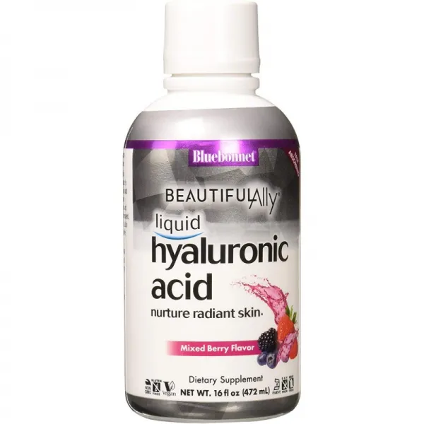 Bluebonnet 영양 아름다운 동류 액체 Hyaluronic Acid Mixed Berry 16 Fluid Ounce, 단일상품