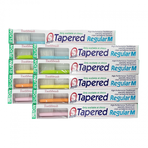 슈퍼 테이퍼드 레귤러 M칫솔 부드러운미세모, 10개