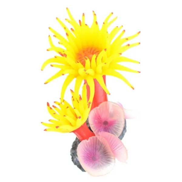 Elenxs 달콤한 실리콘 산호 물고기 탱크 장식 홈 시뮬레이션 식물에 대 한 말미잘 식물 장식 수족관 장식품