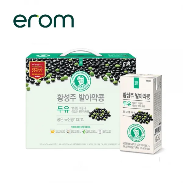 이롬 황성주 발아약콩 두유 190mlX100팩, 190ml, 100개