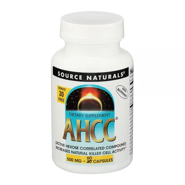 소스 내추럴스 AHCC 500mg 60정 바이오페린 포함, 60캡슐, 1개
